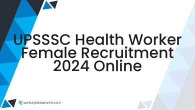 UPSSSC Health Worker Female Recruitment 2024 Online