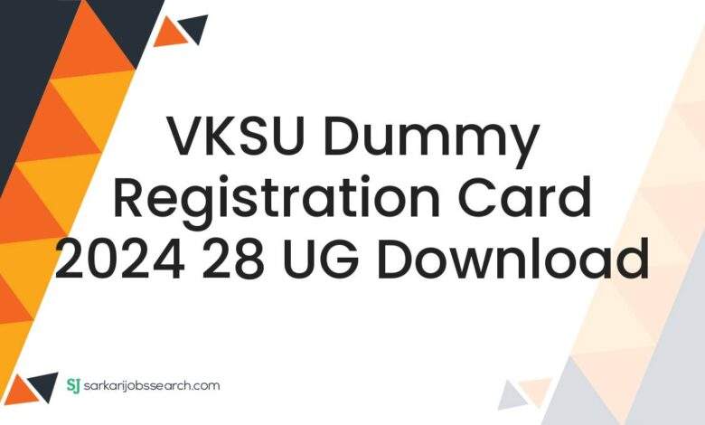 VKSU Dummy Registration Card 2024 28 UG Download