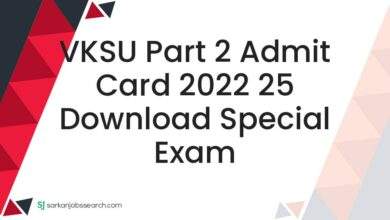 VKSU Part 2 Admit Card 2022 25 Download Special Exam