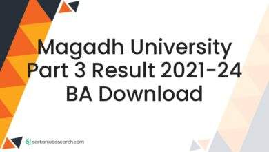 Magadh University Part 3 Result 2021-24 BA Download