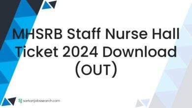 MHSRB Staff Nurse Hall Ticket 2024 Download (OUT)