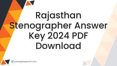 Rajasthan Stenographer Answer Key 2024 PDF Download