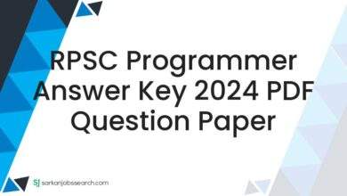 RPSC Programmer Answer Key 2024 PDF Question Paper