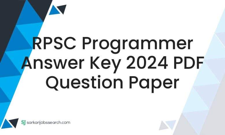 RPSC Programmer Answer Key 2024 PDF Question Paper