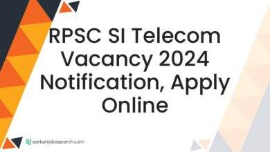 RPSC SI Telecom Vacancy 2024 Notification, Apply Online