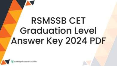 RSMSSB CET Graduation Level Answer Key 2024 PDF