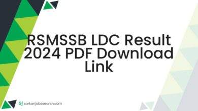 RSMSSB LDC Result 2024 PDF Download Link