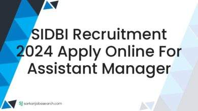 SIDBI Recruitment 2024 Apply Online For Assistant Manager