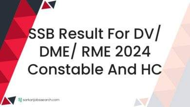 SSB Result For DV/ DME/ RME 2024 Constable and HC