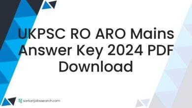 UKPSC RO ARO Mains Answer Key 2024 PDF Download