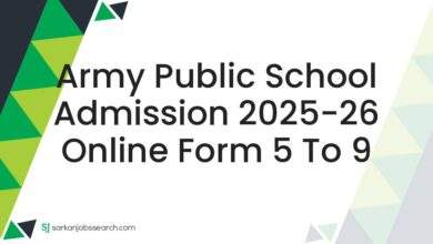 Army Public School Admission 2025-26 Online Form 5 to 9