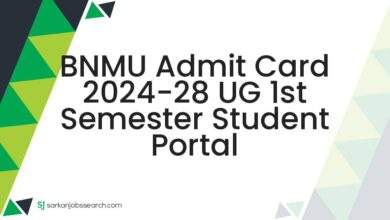 BNMU Admit Card 2024-28 UG 1st Semester Student Portal