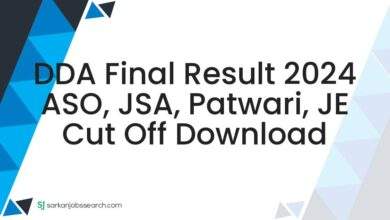 DDA Final Result 2024 ASO, JSA, Patwari, JE Cut Off Download