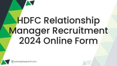 HDFC Relationship Manager Recruitment 2024 Online Form