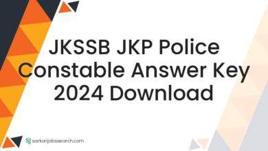 JKSSB JKP Police Constable Answer Key 2024 Download