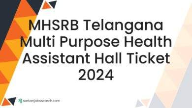 MHSRB Telangana Multi Purpose Health Assistant Hall Ticket 2024