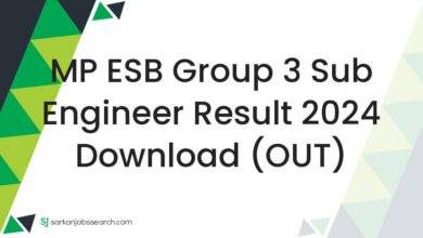 MP ESB Group 3 Sub Engineer Result 2024 Download (OUT)