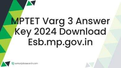 MPTET Varg 3 Answer Key 2024 Download esb.mp.gov.in