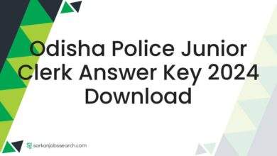 Odisha Police Junior Clerk Answer Key 2024 Download