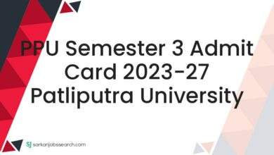 PPU Semester 3 Admit Card 2023-27 Patliputra University