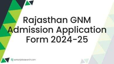 Rajasthan GNM Admission Application Form 2024-25