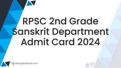 RPSC 2nd Grade Sanskrit Department Admit Card 2024