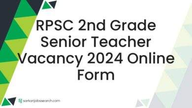 RPSC 2nd Grade Senior Teacher Vacancy 2024 Online Form