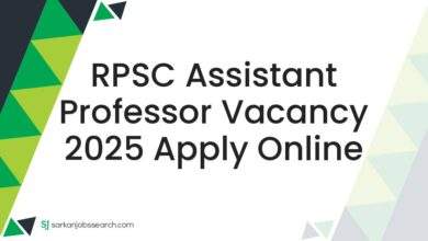 RPSC Assistant Professor Vacancy 2025 Apply Online