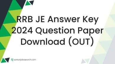 RRB JE Answer Key 2024 Question Paper Download (OUT)