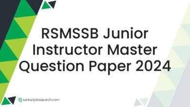 RSMSSB Junior Instructor Master Question Paper 2024