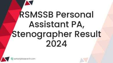 RSMSSB Personal Assistant PA, Stenographer Result 2024