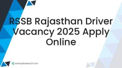 RSSB Rajasthan Driver Vacancy 2025 Apply Online