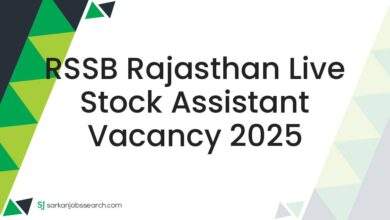 RSSB Rajasthan Live Stock Assistant Vacancy 2025