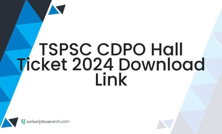 TSPSC CDPO Hall Ticket 2024 Download Link