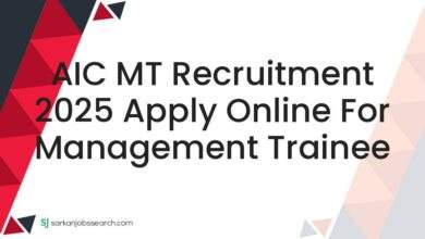 AIC MT Recruitment 2025 Apply Online For Management Trainee