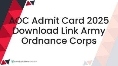 AOC Admit Card 2025 Download Link Army Ordnance Corps