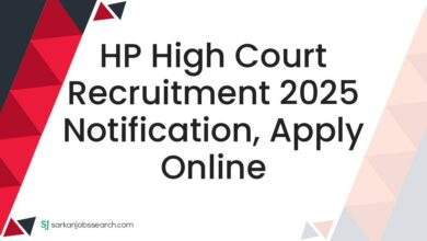 HP High Court Recruitment 2025 Notification, Apply Online