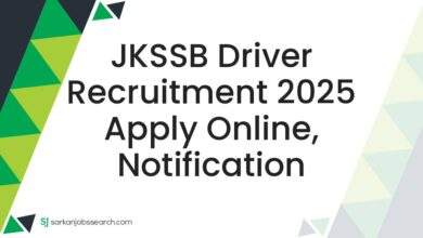 JKSSB Driver Recruitment 2025 Apply Online, Notification