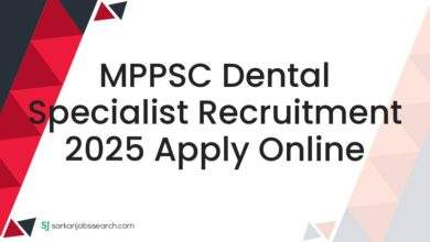 MPPSC Dental Specialist Recruitment 2025 Apply Online