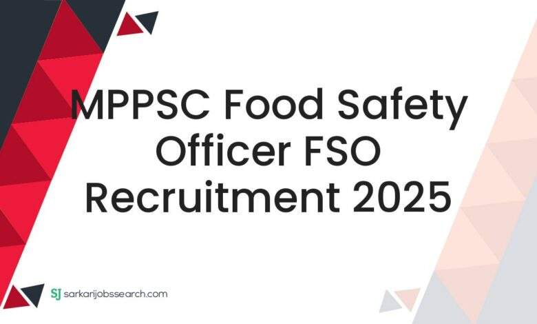 MPPSC Food Safety Officer FSO Recruitment 2025