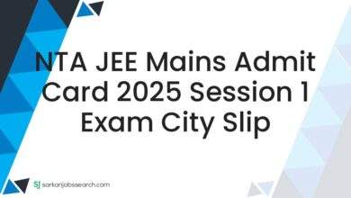 NTA JEE Mains Admit Card 2025 Session 1 Exam City Slip