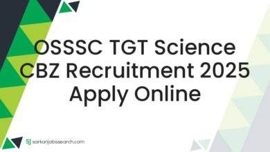 OSSSC TGT Science CBZ Recruitment 2025 Apply Online