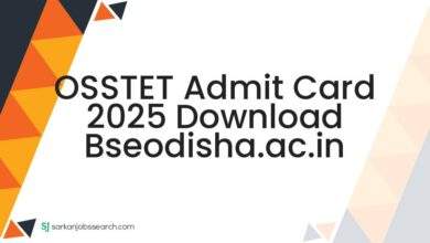 OSSTET Admit Card 2025 Download bseodisha.ac.in