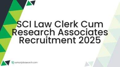 SCI Law Clerk cum Research Associates Recruitment 2025