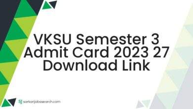 VKSU Semester 3 Admit Card 2023 27 Download Link