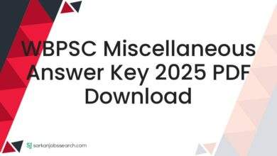 WBPSC Miscellaneous Answer Key 2025 PDF Download