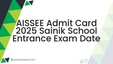 AISSEE Admit Card 2025 Sainik School Entrance Exam Date