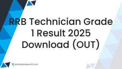 RRB Technician Grade 1 Result 2025 Download (OUT)