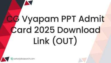 CG Vyapam PPT Admit Card 2025 Download Link (OUT)