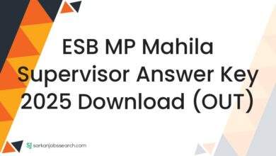 ESB MP Mahila Supervisor Answer Key 2025 Download (OUT)